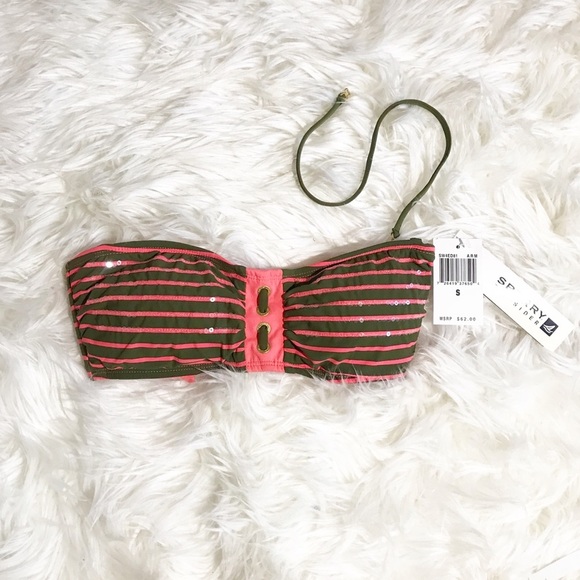 Sperry Topsider Striped Bikini Bandeau Swim top - Picture 2 of 7